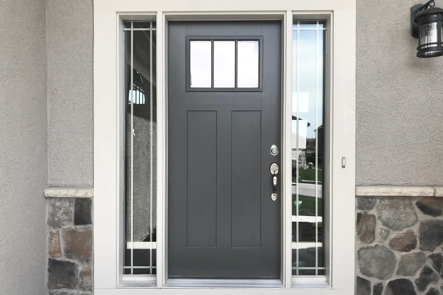 black entrance door